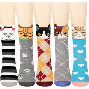 Cute cat socks for women fun animal print crew socks gifts for cat lovers